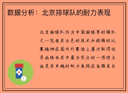 数据分析：北京排球队的耐力表现