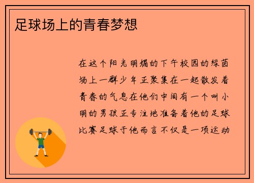 足球场上的青春梦想