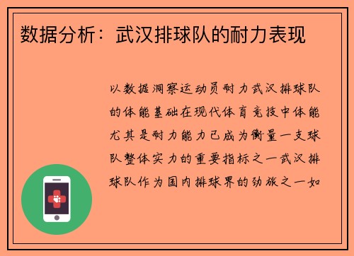 数据分析:武汉排球队的耐力表现